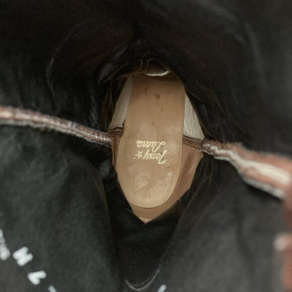 Tony Lama VTG Cowboy Boots Womens Size 7 Brown Leather Western Rodeo Pointed Toe - Picture 10 of 16